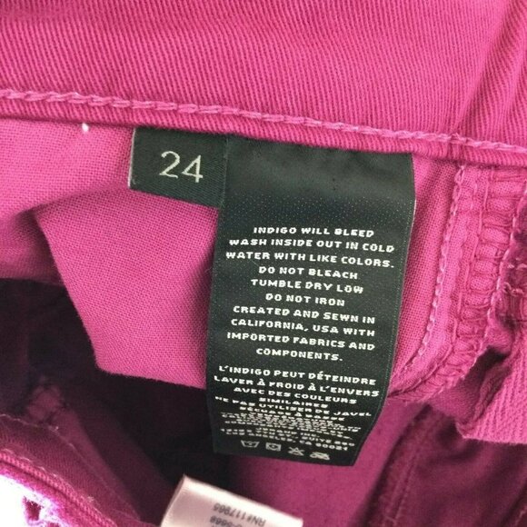 J Brand Alana Victoria Pink Velvet Velour Skinny Jeans Pants Womens Size 24 NWT - Picture 9 of 9